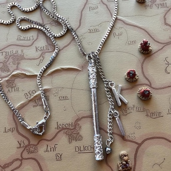 Dungeons and Dragons Monk necklace Monk staff and the initials KI DND jewelry - Picture 13 of 17